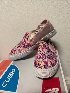 Muk Luks Pink Floral Slip-On Sneakers